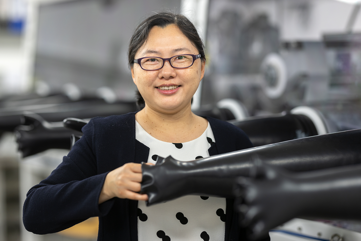 The co-spokesperson of HIPOLE, Prof. Dr. Yan Lu, is an internationally recognized polymer expert at Helmholtz-Zentrum Berlin. She will take up a professorship at the University of Jena in the winter semester. Image: Michael Setzpfandt