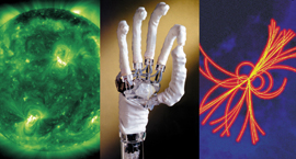 2009 wurden die Forschungsbereiche Energie, Schlüsseltechnologien und Struktur der Materie begutachtet. Bilder: ESA, KIT, DESY