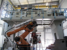 Die neue Laserschweißanlage für Flugzeugbauteile. Quelle: GKSS