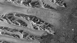 Satellitenaufnahme des Larsen Eisschelfs an der Ostseite der Antarktischen Halbinsel. Bild: DLR/TerraSAR-X