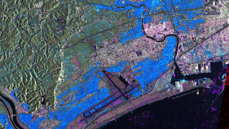 Map of flooded Higashi-Matsushima-Airport Sendai