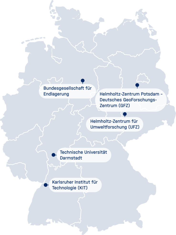 [Translate to Englisch:] Deutschlandkarte mit GeoLaB-Partnern