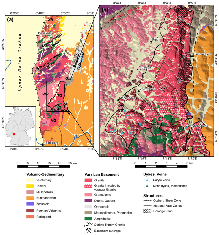 Geological map of the Southern Odenwald
