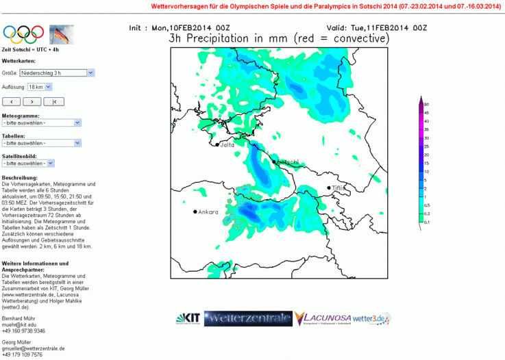 Die Karte zeigt die Niederschlagsverteilung an. Bild: KIT