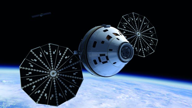 Erfolgreich getestet Das Raumschiff Orion im Weltall (künstlerische Darstellung).