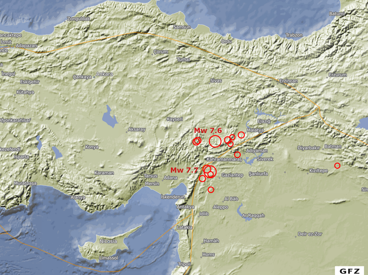 Earthquake in southeastern Turkey