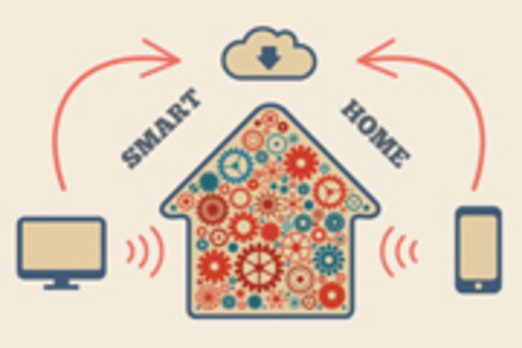 Smart home in the cloud concept symbol  illustration