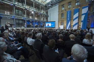 18 SEP 2014, BERLIN/GERMANY:Abendveranstaltung anl. der Jahrestagung 2014 der Helmholtz Gemeinschaft, Telekom HauptstadtrepraesentanzIMAGE: 20140918-01