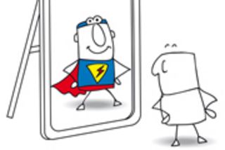 Superpartner. Jedes Teilchen hat einen supersymmetrischen Partner. Zum Beispiel auf der einen Seite das Elektron, auf der anderen das "skalare" Elektron.