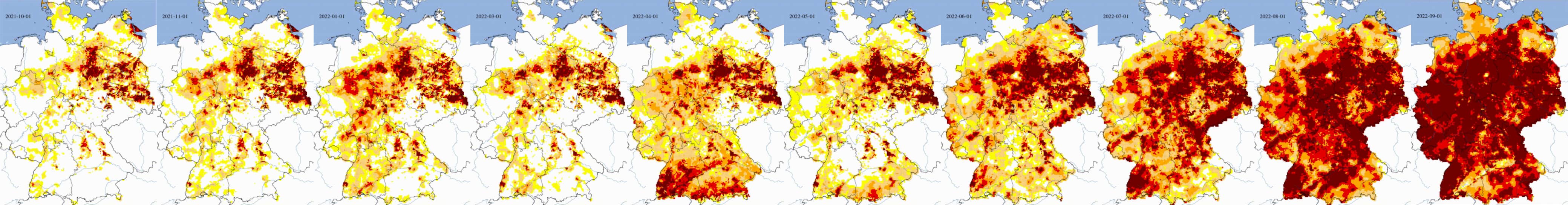 Zeitrafferaufnahme der Temperaturen in Deutschland